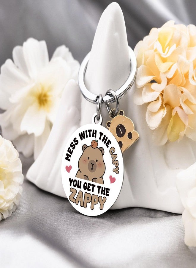 MOEXUKO Funny Capybara Keychain Chrsitmas Stocking Stuffers for Teen Girls Boys Capybara Gifts for Women Capybaras Stuff for Capybaras Lovers Friends Sister Daughter Birthday Gifts Cute Capy Keyring - Image 4